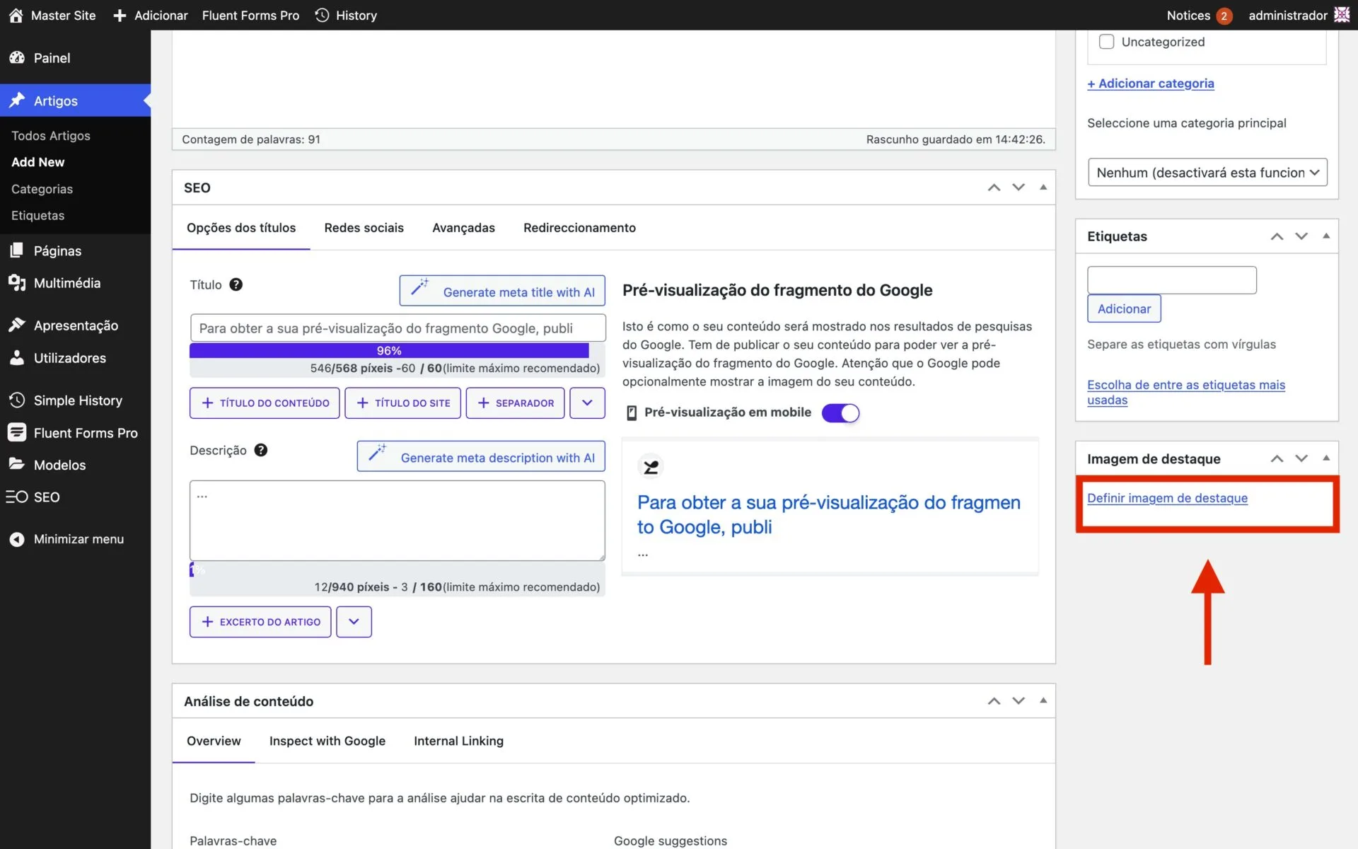 Como criar um novo artigo/post