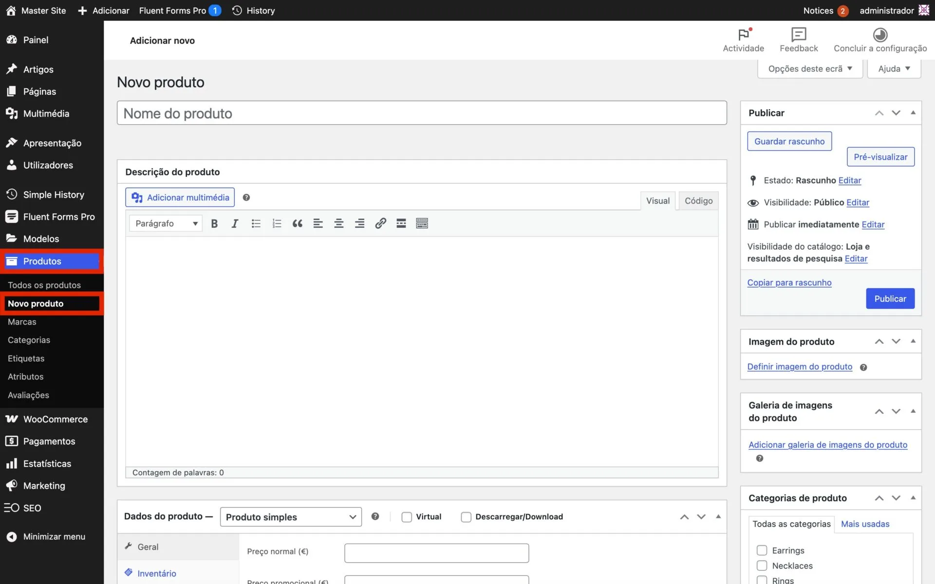 Como acrescentar produto